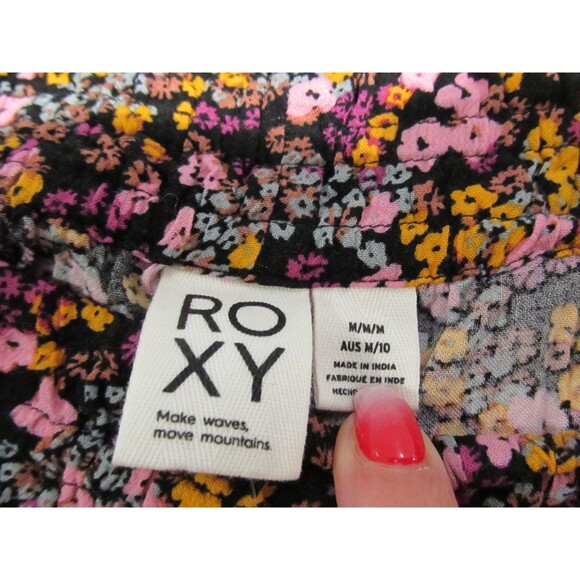 Roxy Forever And A Day Pants NWT Size M Anthracite Floral Daze Wide Leg - Picture 9 of 9